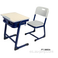 Mesa y silla de escuela de metal